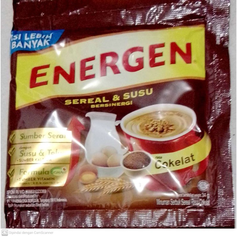 

energen sereal coklat sacet