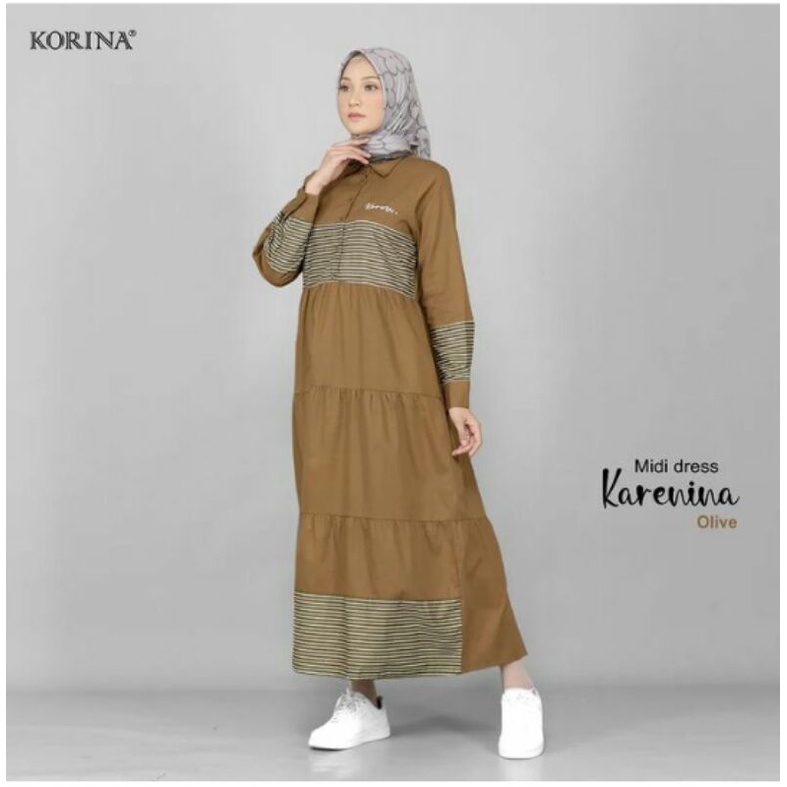 karenina midi dress olive by korina