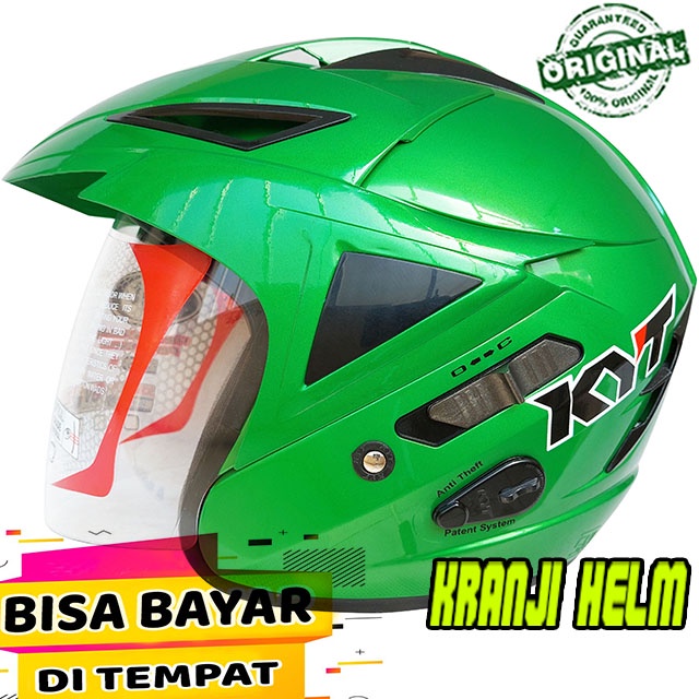 Helm / Helm half face / Helm kyt scorpion king solid kawasaki green termurah