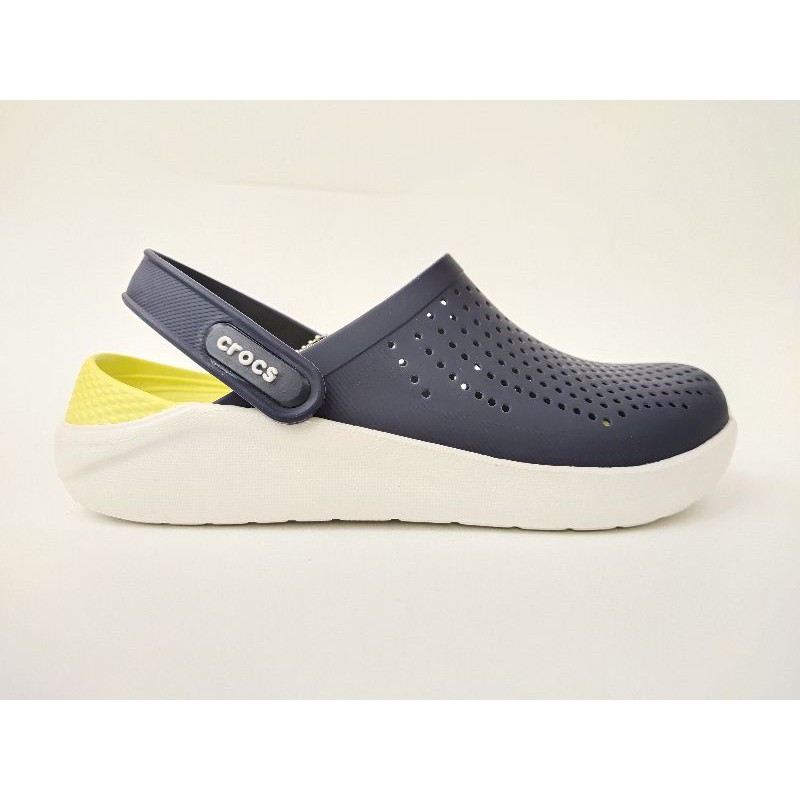 Crocs LiteRide Clog Navy / Lime Sepatu Sandal Crocs Untuk Pria Dan Wanita / Sandal Crocs / Crocs