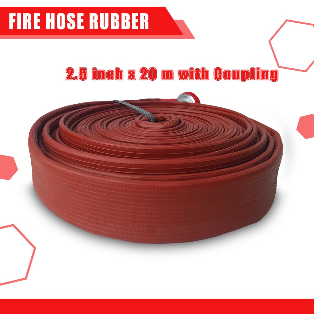 Fire Hose Rubber 2,5" x 20 meter + Coupling