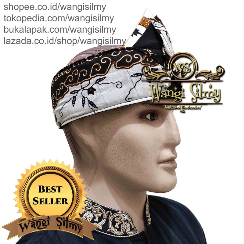 Ikat kepala sunda tradisional topi totopong atas bolong