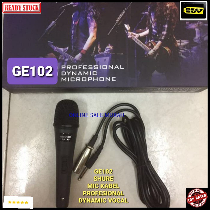 G102 SHURE legendary Mic kabel Microphone cable mik karaoke mikrophone vocal vokal artis audio sound system pengeras suara pro profesional dynamic legendaris G102   BISA SEGALA JENIS AUDIO SOUND  TERBUAT DARI BESI  GK PAKAI BATERAI COLOK Langsung nyala  1