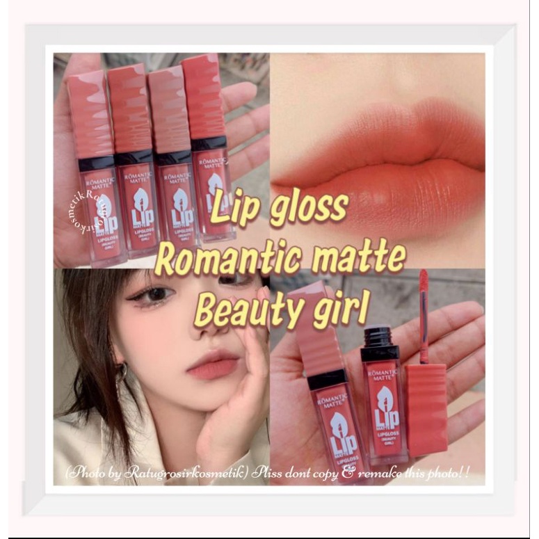 TERBARU!!!LIP GLOSS NUDE VELVET MATTE ROMANTIC MATTE NO.R800/R009/R000-3/R000-2/R570