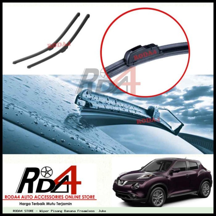 Wiper Mobil Juke 22 14 Frameless Banana 1 Set 2 Pcs