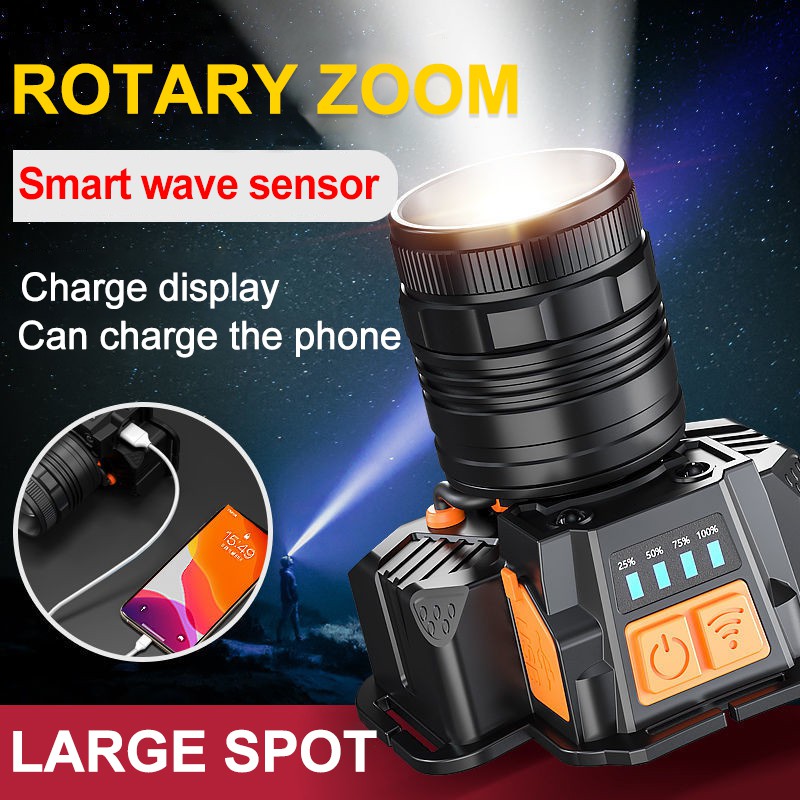 【COD】Senter Kepala Led T8 Zoom/Lampu Senter Keapala/LED Senter Super Terang/Headlamp Rechargeable Waterproof