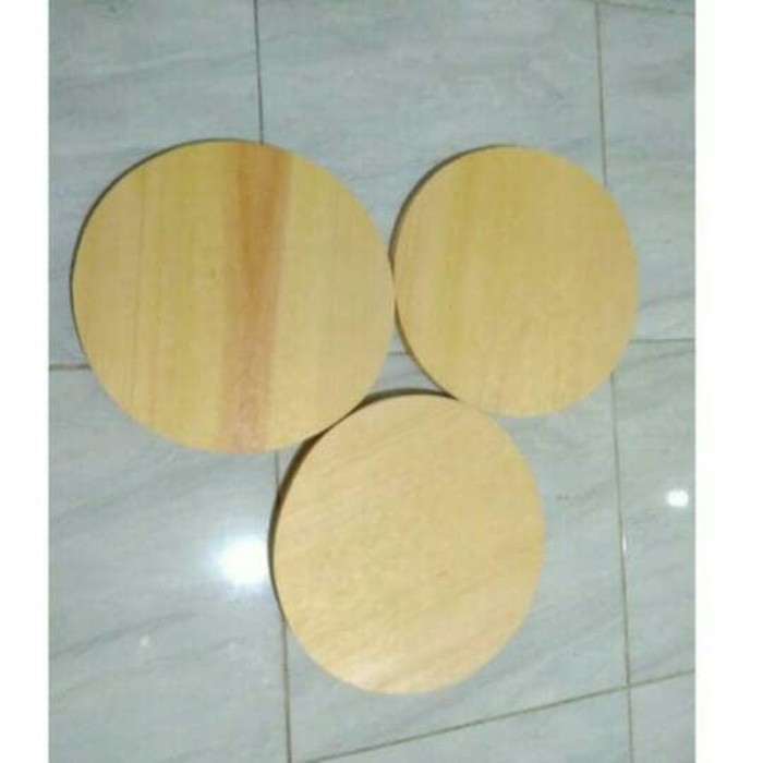 Talenan Kayu Pinus Bulat Diameter 25 cm / Wooden Cutting Board / Talenan Pizza Bulat D25cm