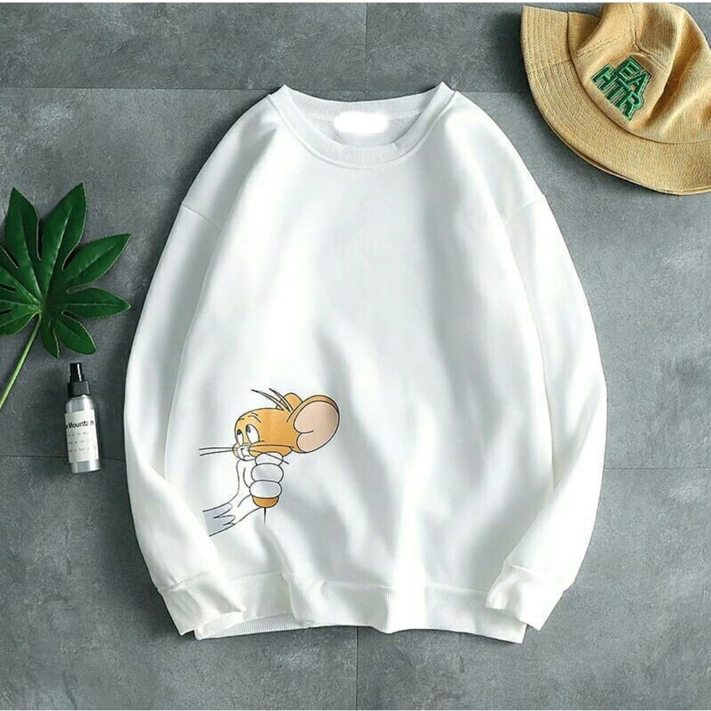 cartoon sweater street oblong - crewneck sweater oversize | sweater couple