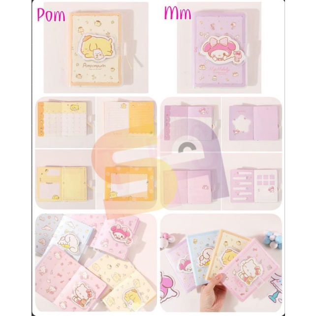 

DIARY BOOK/AGENDA BOOK MAGNET SANRIO POMPURIN MYMELODY HELLOKITTY CINNAMONROLL