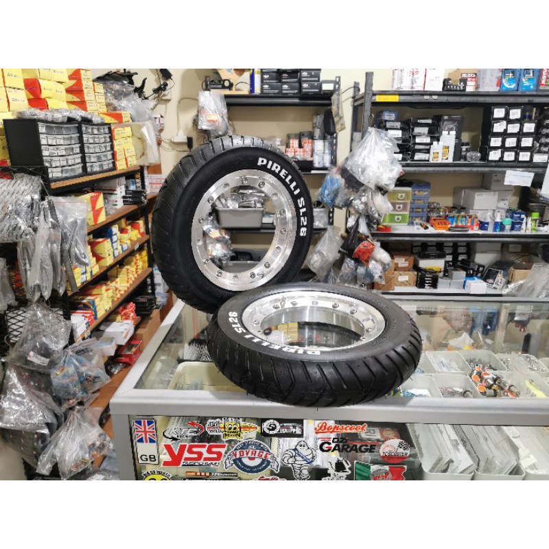 Velg Tubeless Vespa Ring 10 Modular GS Polish set Ban Pirelli SL 26 Sporty made in Brazil 🇧🇷