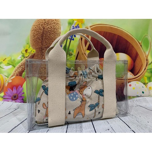 Tas Tote PVC Mika Transparant Fashion Dengan Pouch cocok untuk konser