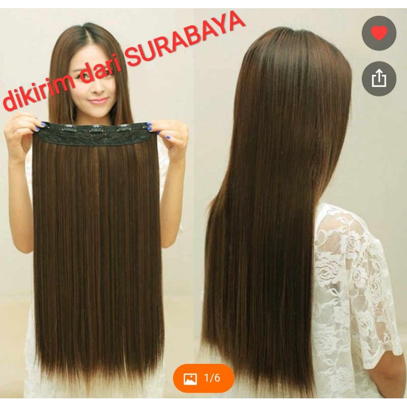 WIG PANJANG NATURAL RAMBUT PALSU PANJANG WANITA KOREA