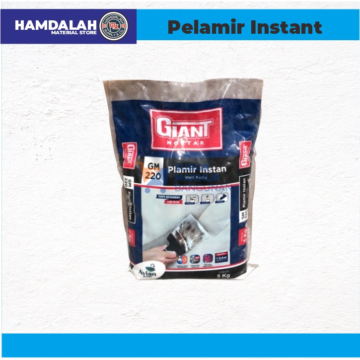 Plamir Instan Acian Tembok Dinding GIANT Mortar 220 Semen Instan 5 KG