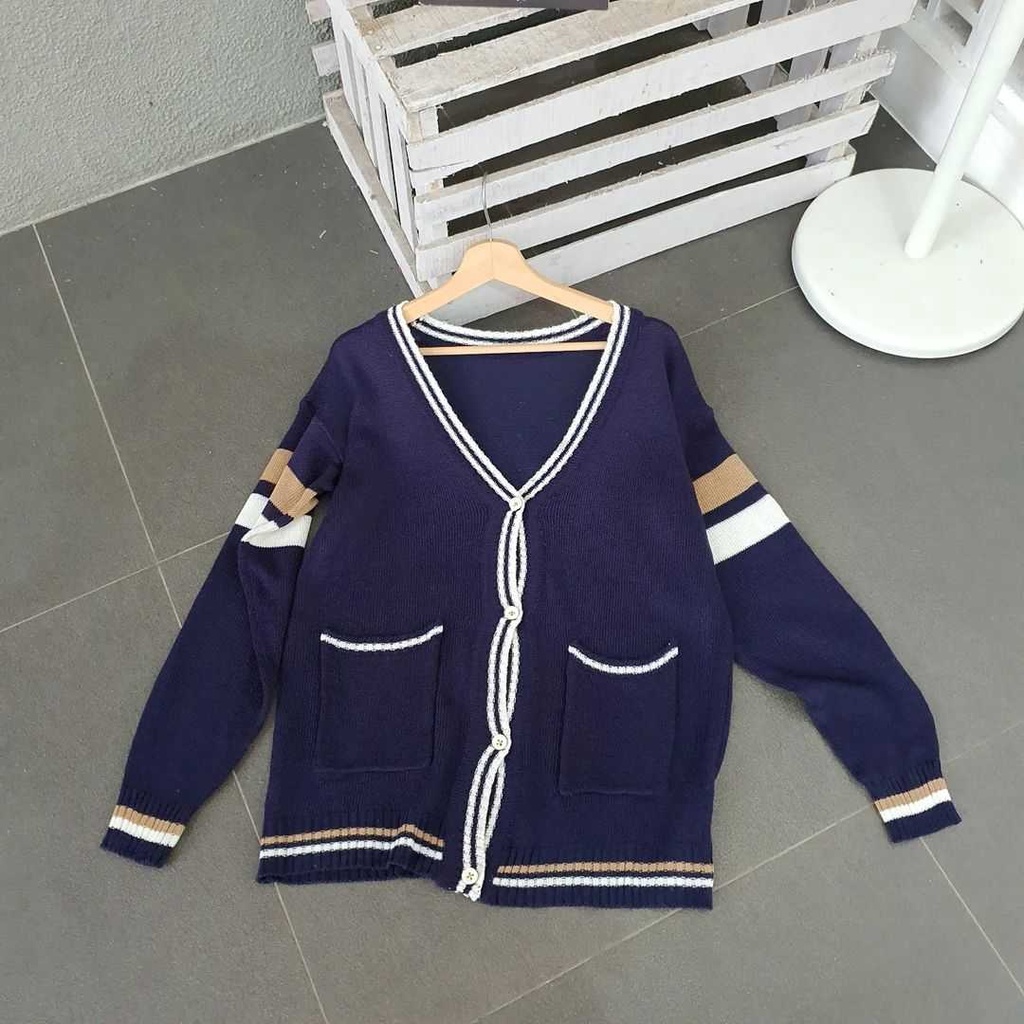 Netral Knite Kardigan Sweater Bahan Rajut Premium Lengan Panjang Korean Style