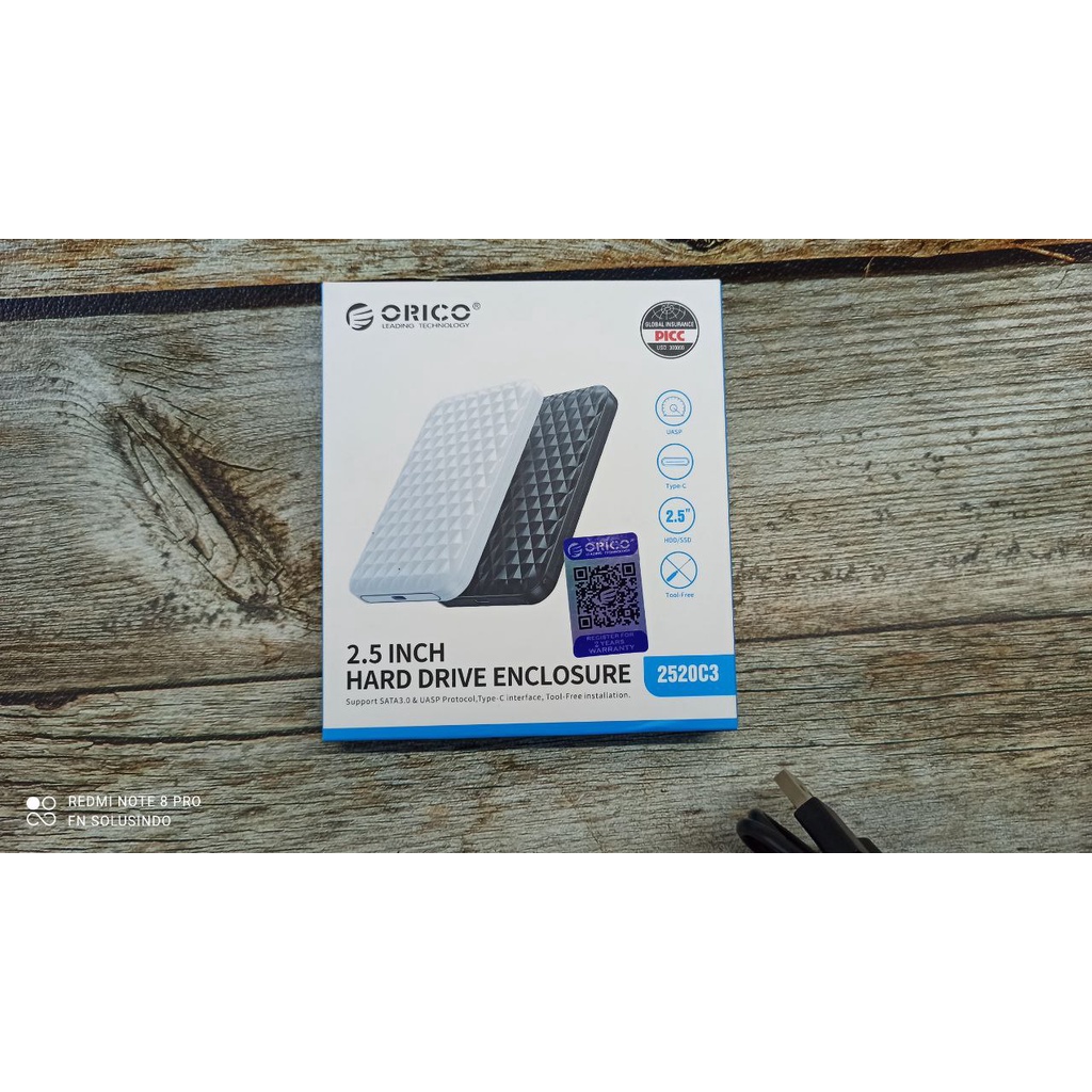Casing Hardisk External ORICO 2.5 SATA USB Type-C HDD Enclosure USB 3