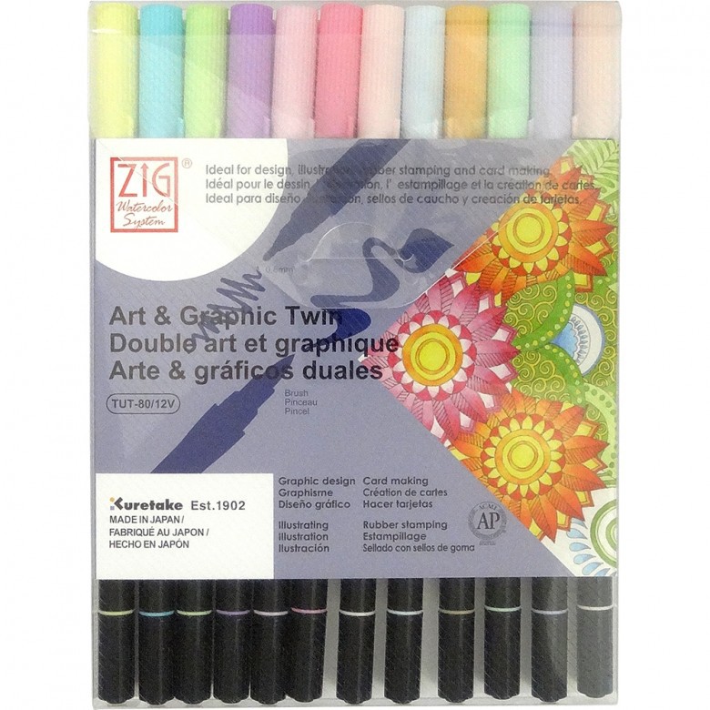 

ZIG ART & GRAPHIC TWIN 12 colors set Pastel (TUT-80/12VPA)