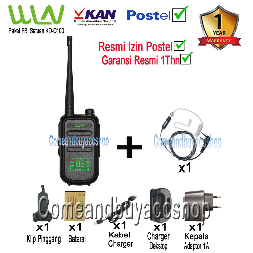 HT Satuan Paket Handsfree FBI KD-C100U (isi 1 pcs)