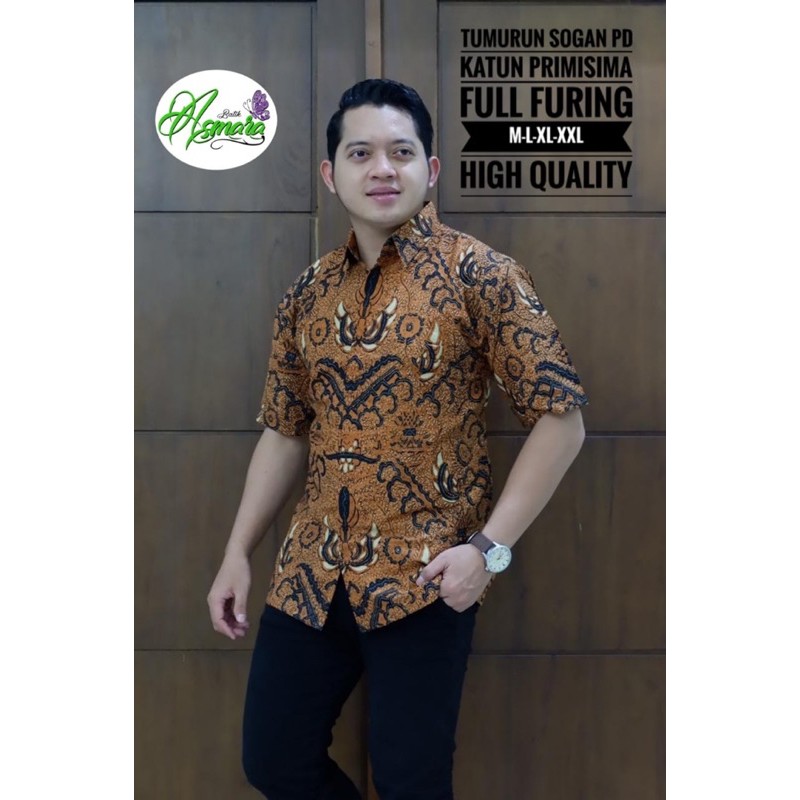 BATIK PRIA TUMURUN SOGAN LAPIS FURING KATUN HALUS SRAGENAN SIZE M-XXL HIGH QUALITY SIZE M-XXL