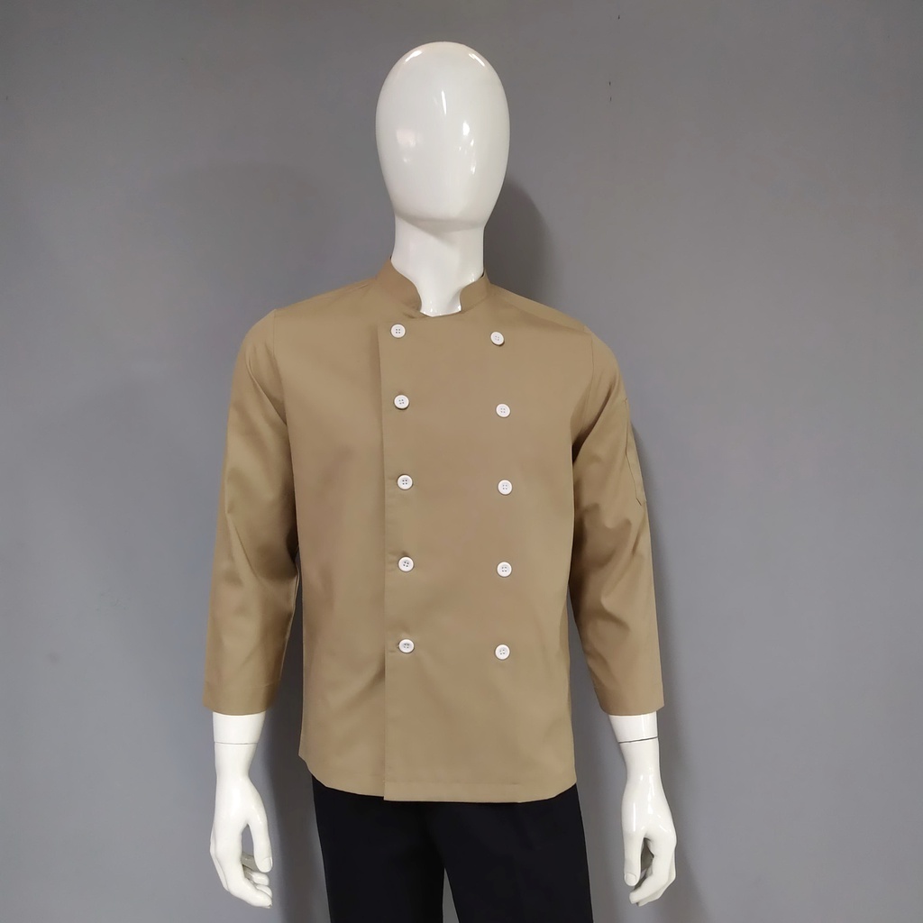 Chef Wear Baju Koki LS Pls Coklat