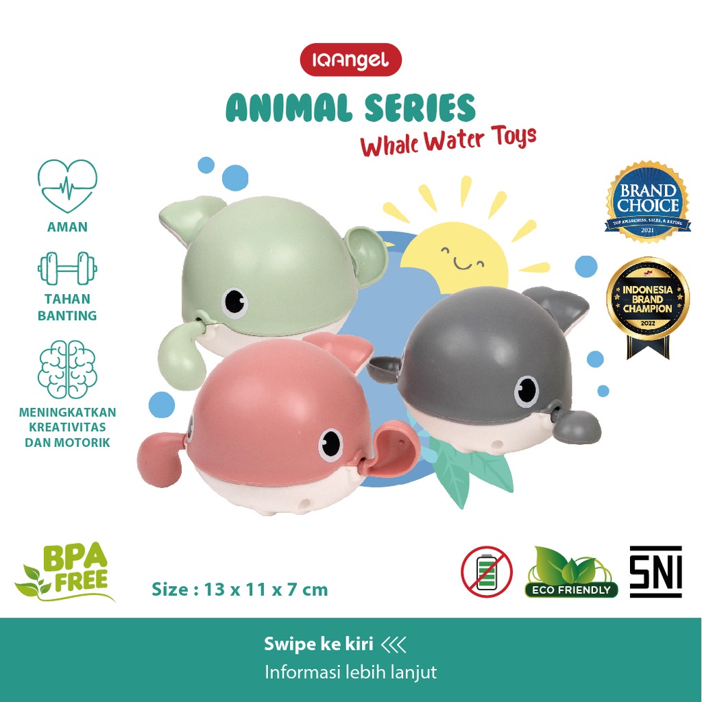 IQAngel Whale Water Toys Mainan Mandi Bayi Ikan Paus IQC02