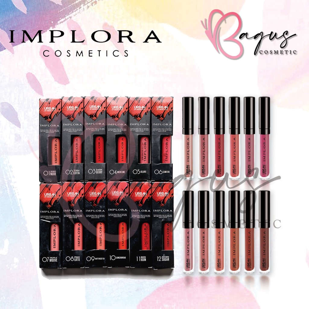 ⭐BAGUS⭐ [01-20] IMPLORA LIP CREAM  MATTE ✔BPOM / Lipcream Urban | Lip Velvet Relaxa