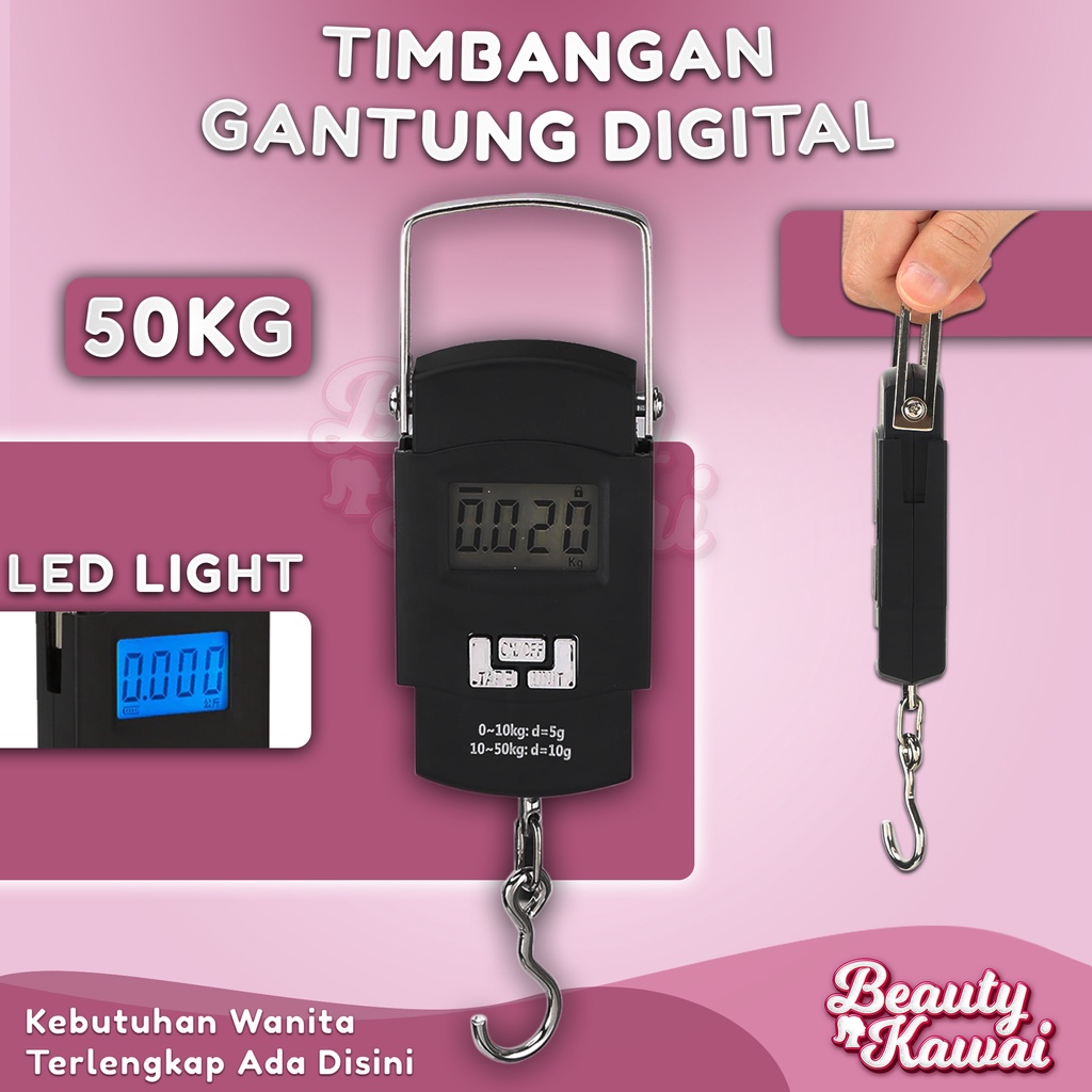 Timbangan Gantung 50 Kg Digital Scale LCD Serbaguna Portable