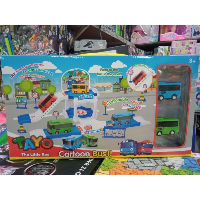 Mainan Anak Parking Area Bus Tayo Mainan Track Set Little Tayo