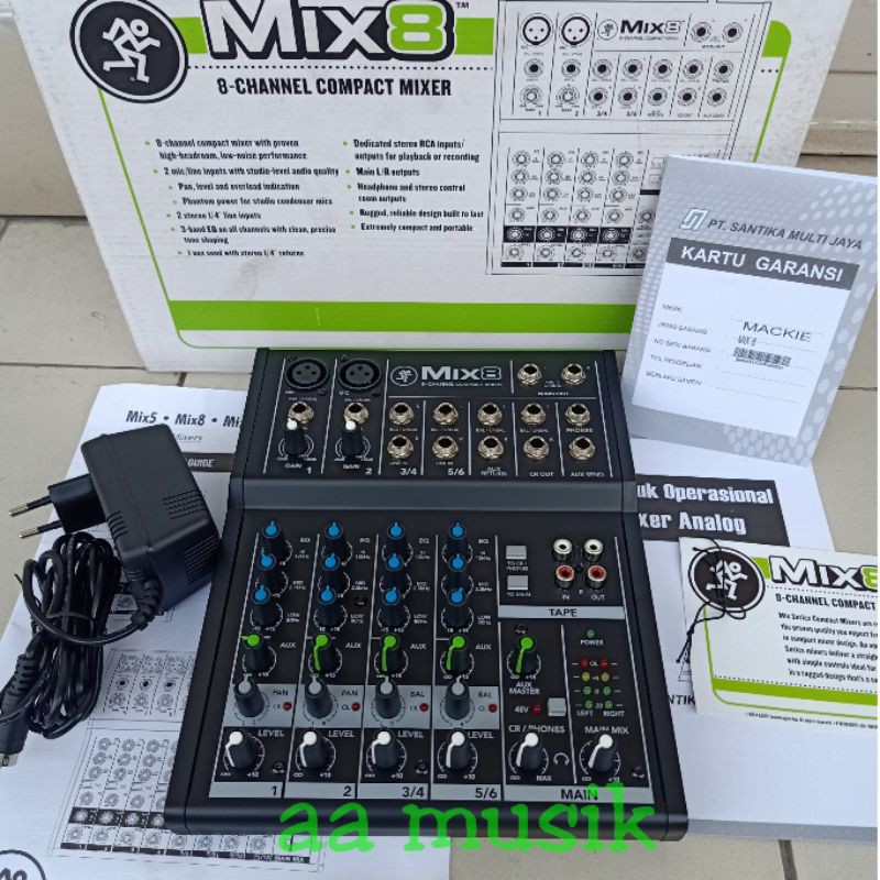 MIXER AUDIO MACKIE MIX8 ORIGINAL GARANSI RESMI 1 TAHUN MIX 8