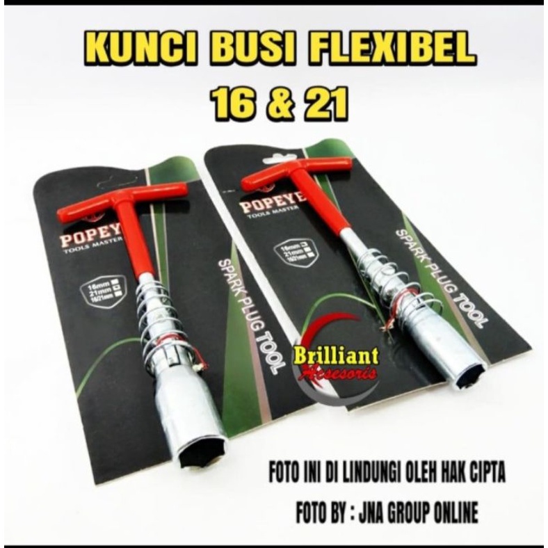 Kunci Busi Flexibel Universal - 16 / 21 - Kecil Besar