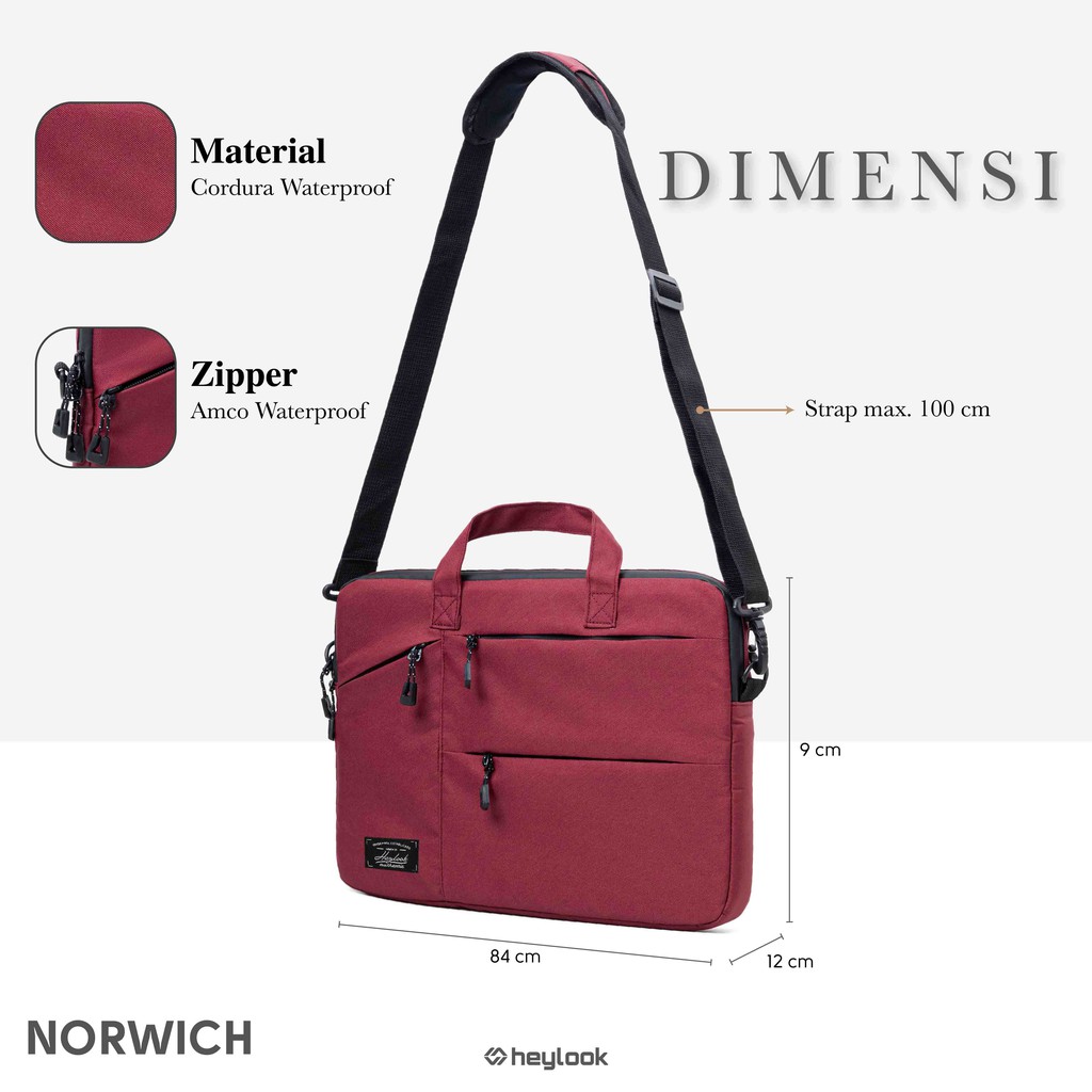 HEYLOOK Project -  Tas Selempang Laptop Waterproof Tas Laptop NORWICH 14&quot; Tas Laptop Shoulder Bag Anti Air