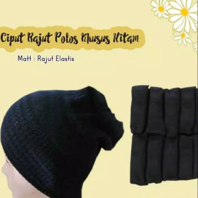 [BISA COD] 1 Pcs Ciput Hijab Arab Bandana Hitam Polos Inner Daleman Hijab Wanita Aksesoris Hijab