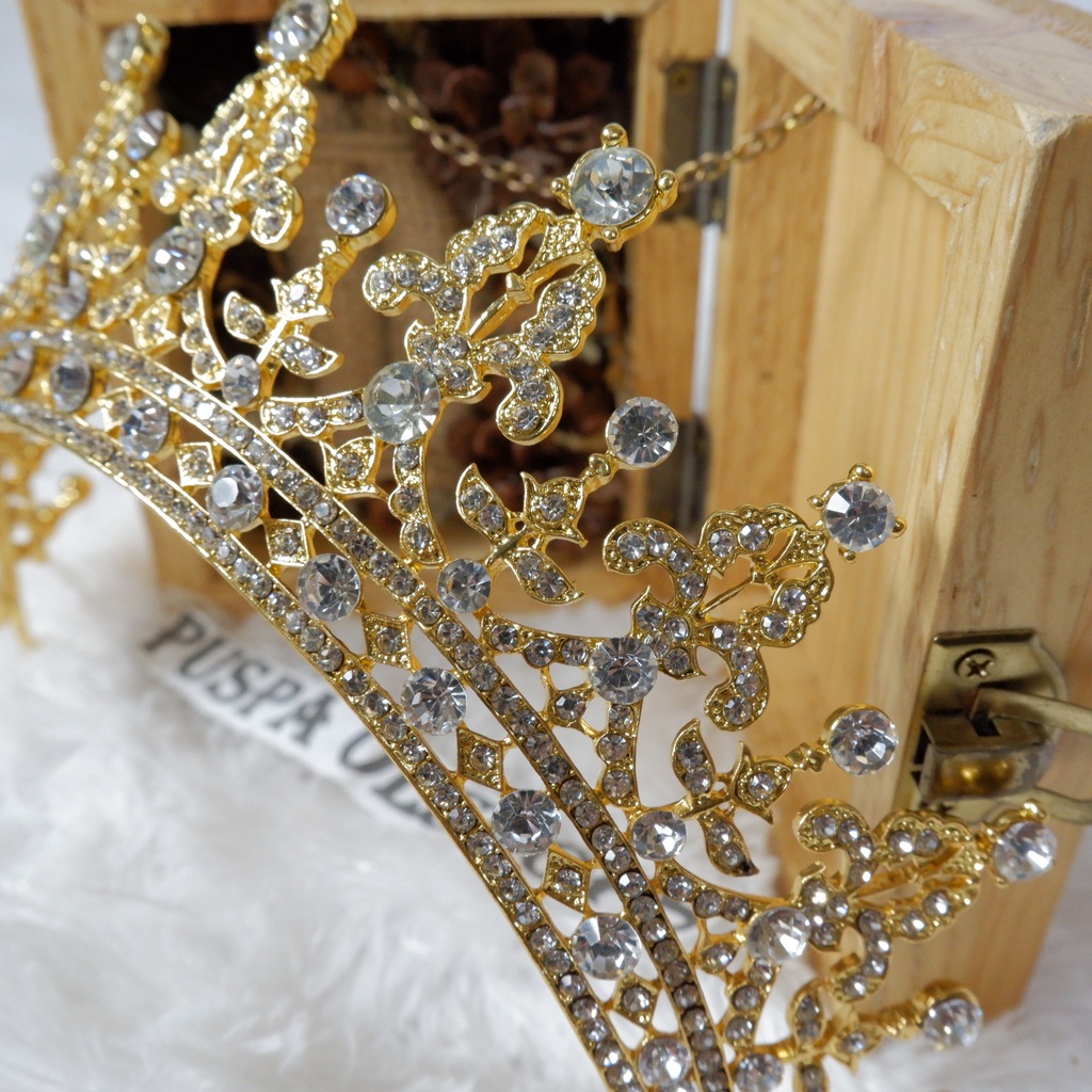 Mahkota Tiara Ukir Simpel Gold