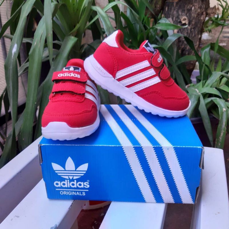 SEPATU ANAK ADIDAS MERAH PREMIUM HIGH QUALITY SEPATU JOGGING ANAK