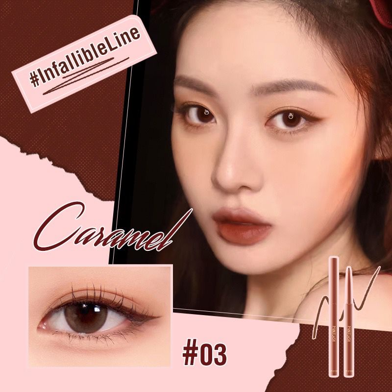 BPOM PINKFLASH #InfallibleLine Hyperfine Halus Gel Eyeliner Pensil Pigmen Tinggi Tahan Air Tahan Lama Eyeliner Pencil PFE13