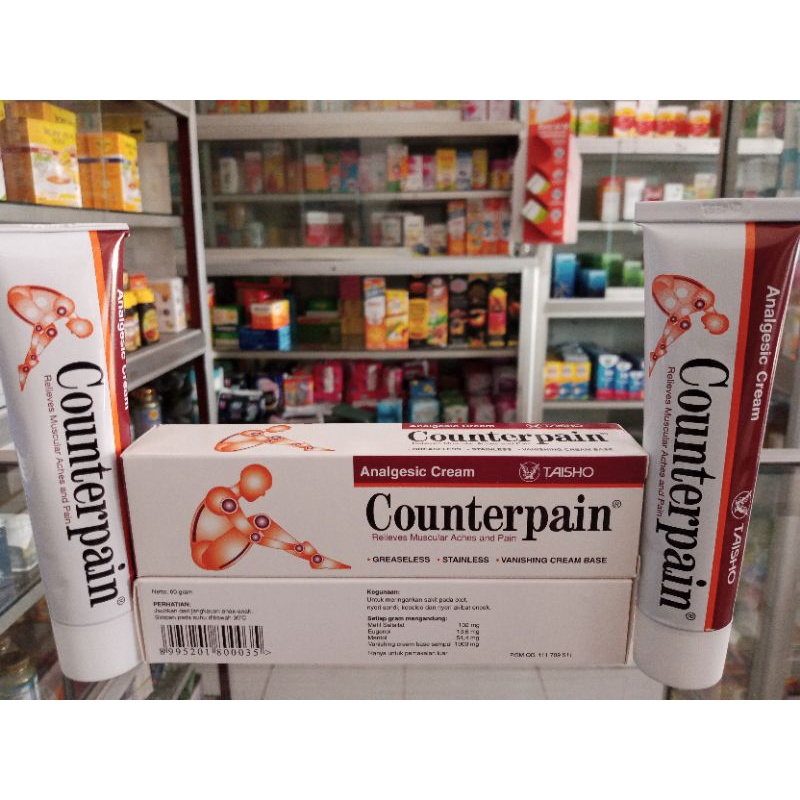 Counterpain Cream 60gr | Untuk Nyeri Sendi, Keseleo, dan Nyeri Akibat Encok ED 10/2025