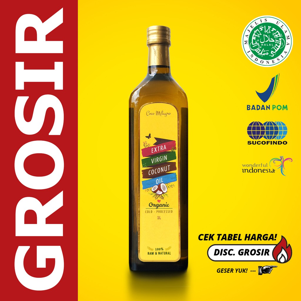 

1L VCO COCO MILAGRO - VIRGIN COCONUT OIL BERKUALITAS HARGA TERJANGKAU