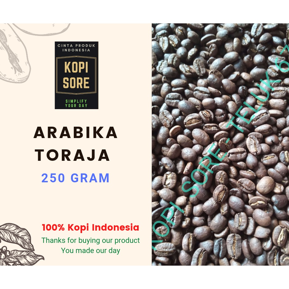 Kopi ARABIKA TORAJA 250gr - Fresh Roasted.