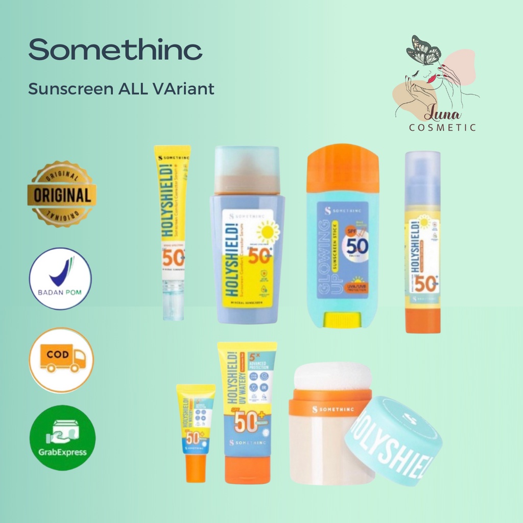 SOMETHINC Holyshield! Sunscreen Comfort Corrector Serum SPF 50+ PA++++ Somethinc Holyshiled Sunscreen Shake Mist SPF 46PA+++  / holyshield uv watery sunscreen gel / No Sebum Mineral Blur Translucent Loose Powder SPF 30 PA++