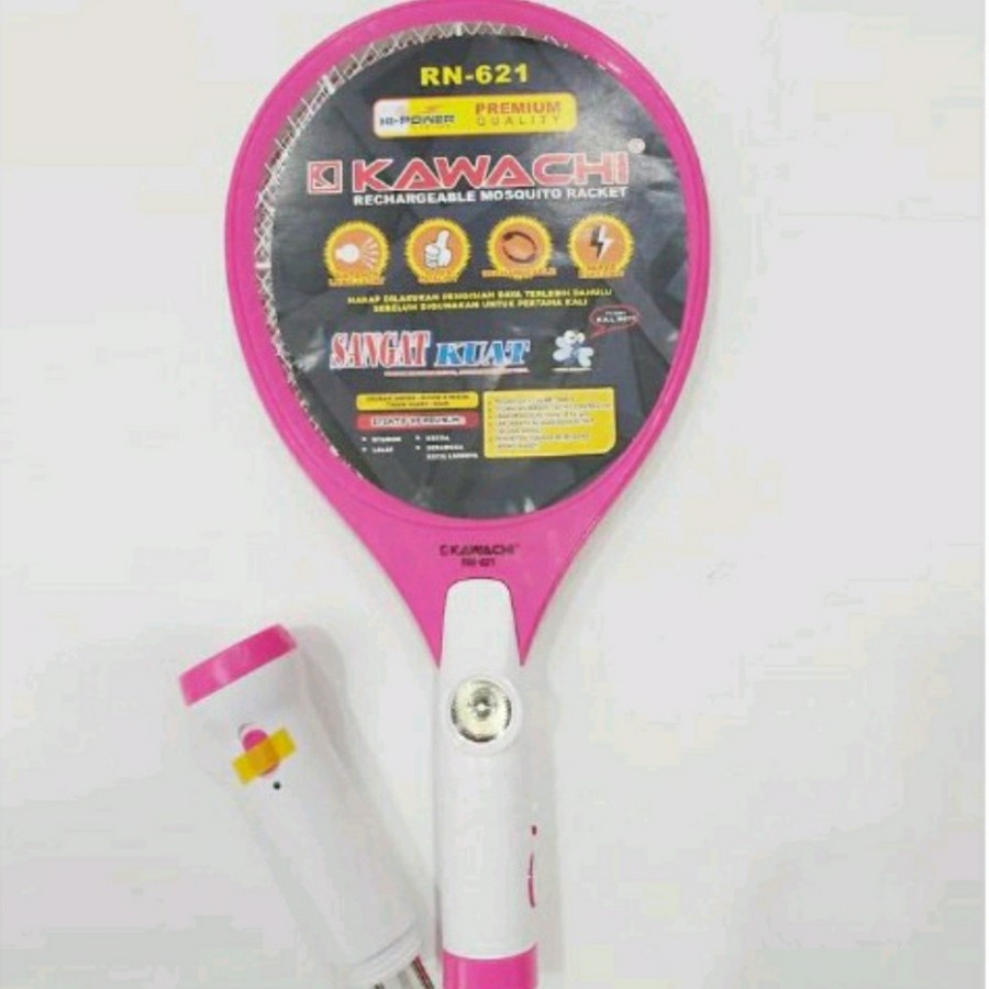 Raket Nyamuk Rechargeable 2 in 1 + Senter Hi Power 2 Lampu