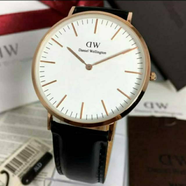 Jam Tangan Couple / Tali Kulit / Arloji  DW pria wanita