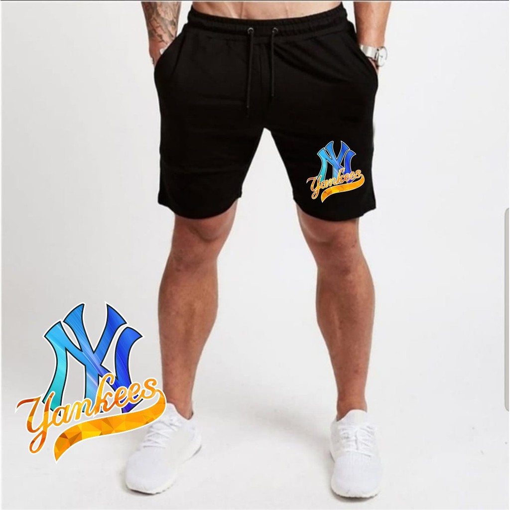 Zes collection,NEW celana pendek pria NY YANKEES,bahan babyterry premium halus,logo digital printing