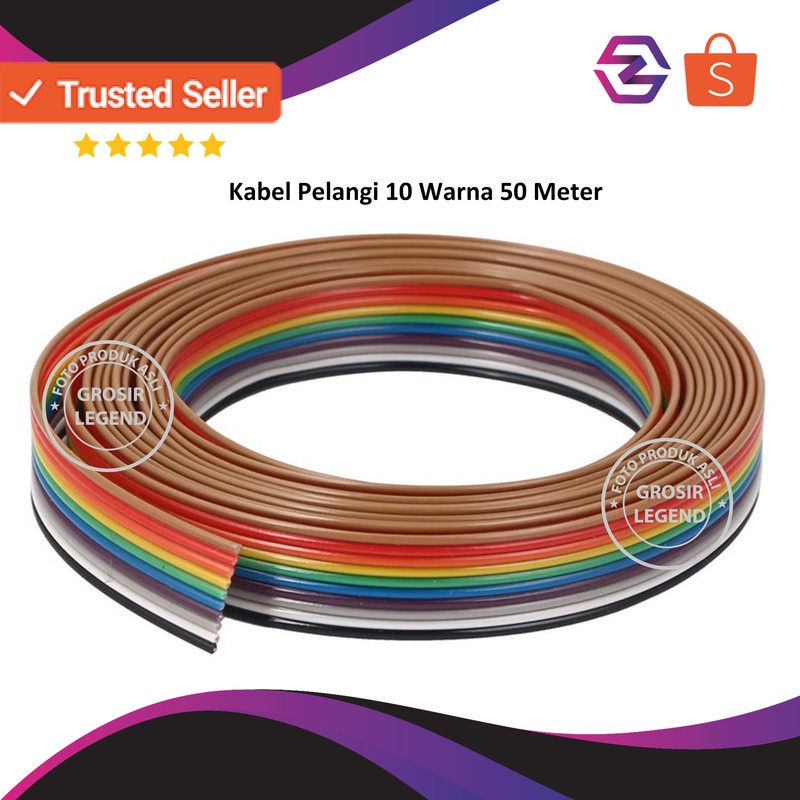 Jual Kabel Pelangi Flat Rainbow Cable Kabel Jumper P Pin W Meter Indonesia Shopee Indonesia