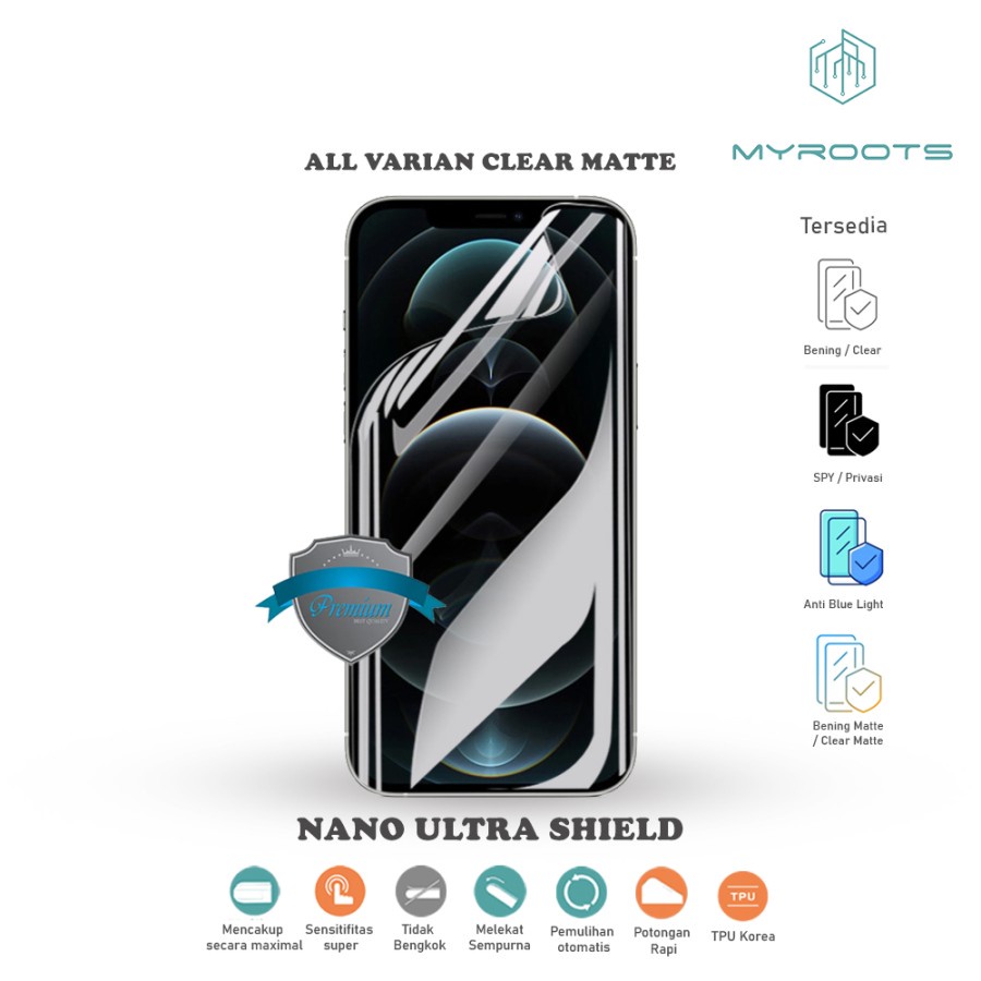 Anti Gores Jelly Hydrogel Redmi 10C - Redmi Note 10 - Note 10 Pro 4G 5G Nano Ultra Shield Myroots Anti Blue ray - Spy - Glare Matte