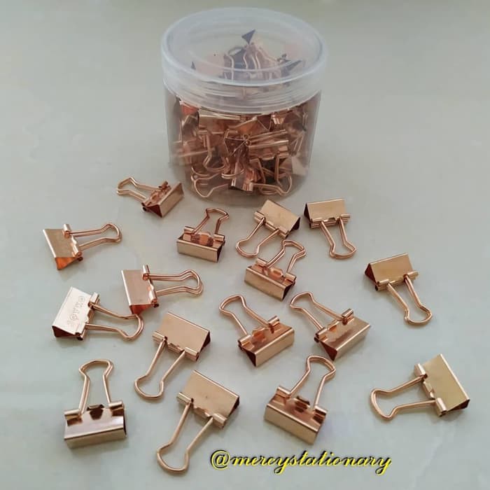 

Murah Binder Clip 105 Rose Gold - Clip Emas - 1 Pak 60 Pcs Promo
