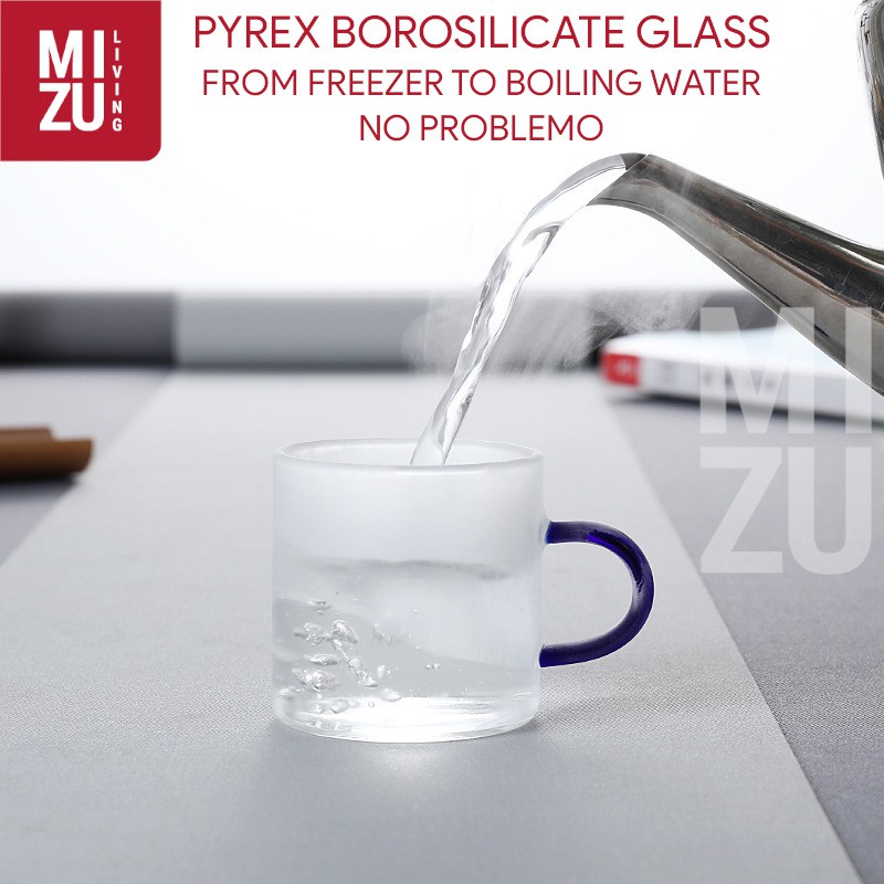 MIZU CARINA 6in1 SET Cangkir Kaca 120ml Gelas Pyrex Kuat Tough Borosilicate Glass Cup