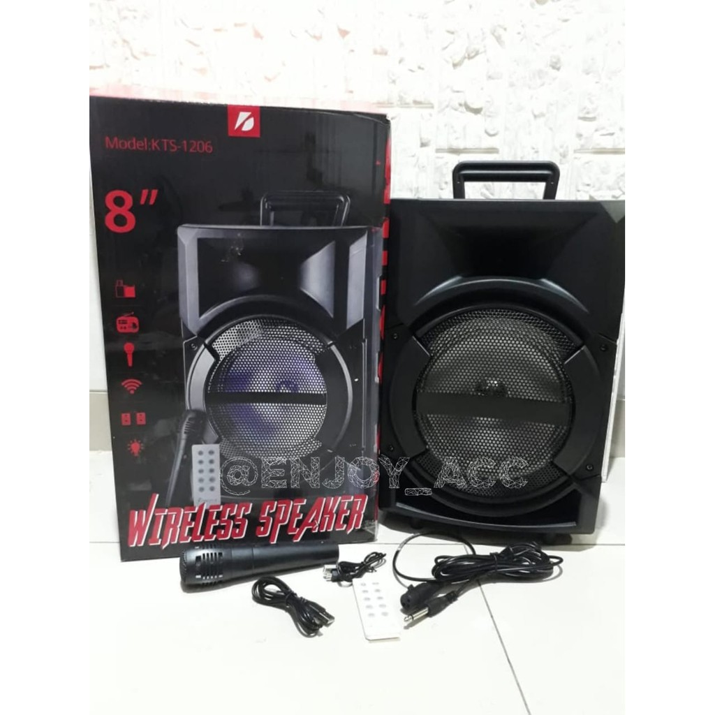 [ TERMURAH ] SPEAKER KARAOKE PORTABLE KTS-1206 8INCH WITH REMOTE