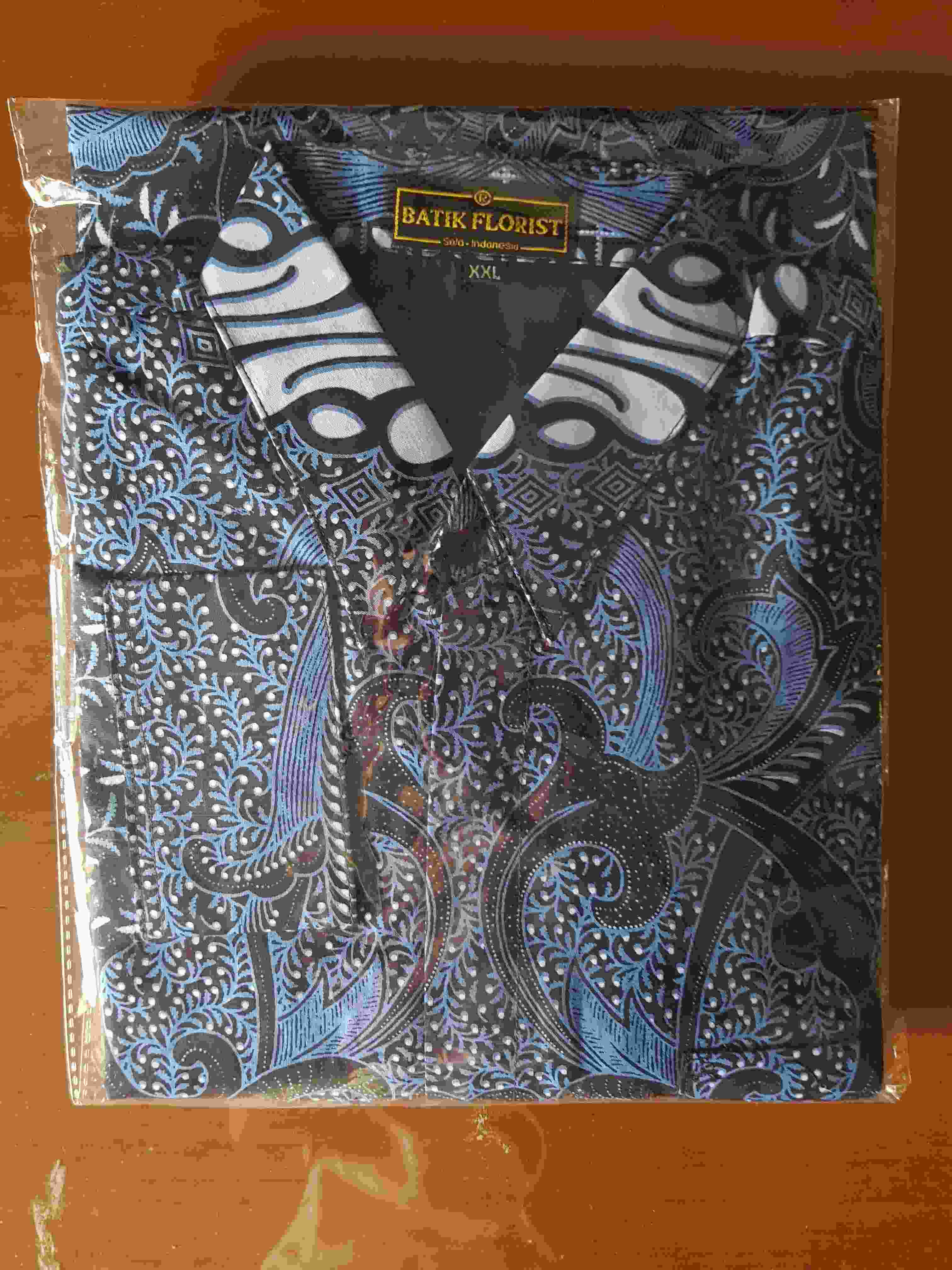 Darjito Biru Kemeja Batik Pria Full Furing Bahan Katun Primisima