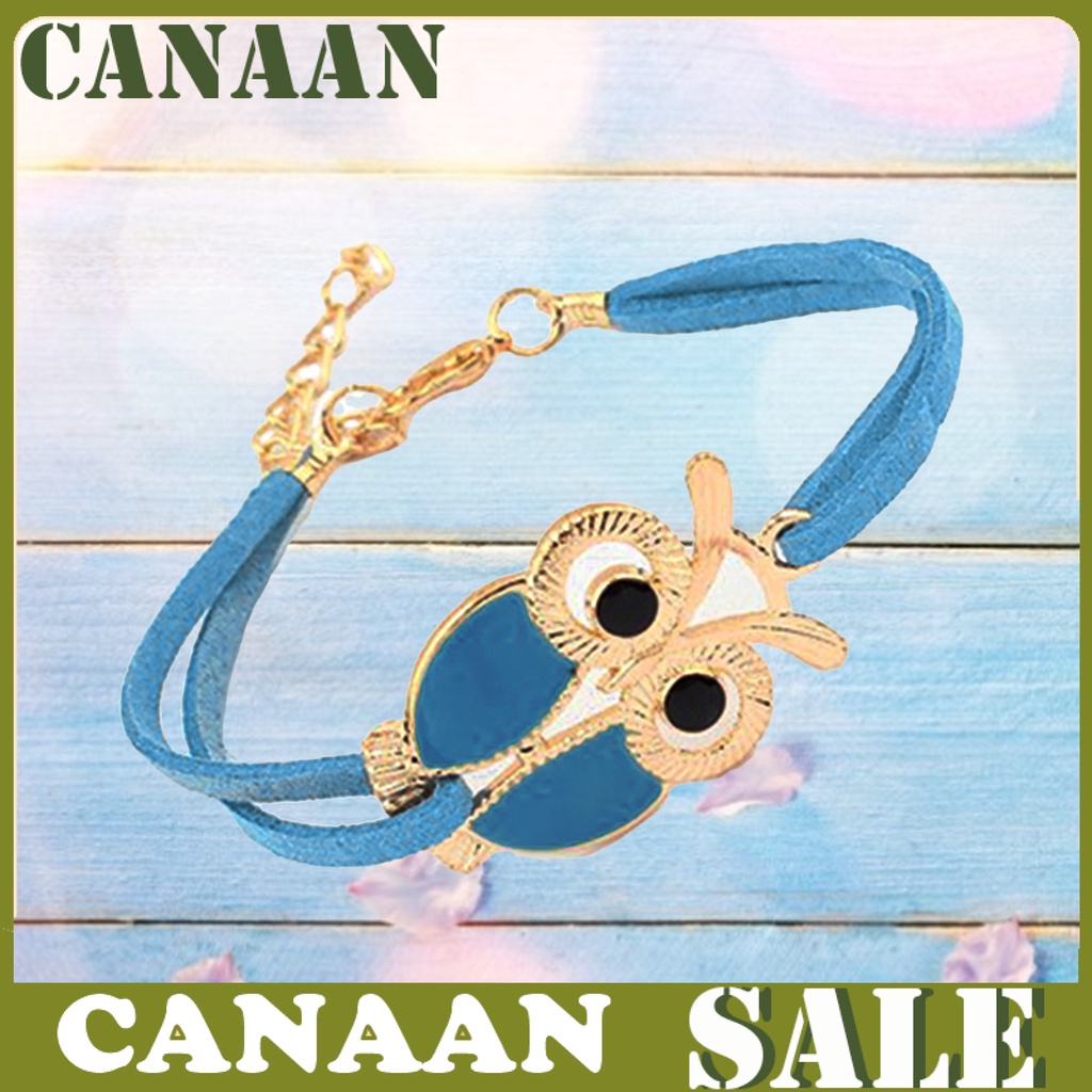 canaan Bracelet Retro Double Layer Owl Pendant Alloy Women Bracelet for Party