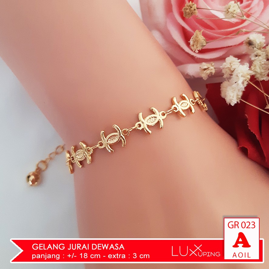 GR 023 Gelang Xuping Wanita Dewasa Permata Sirkon Perhiasan Lapis Emas 18K Pita Yaxiya Luxx Xuping