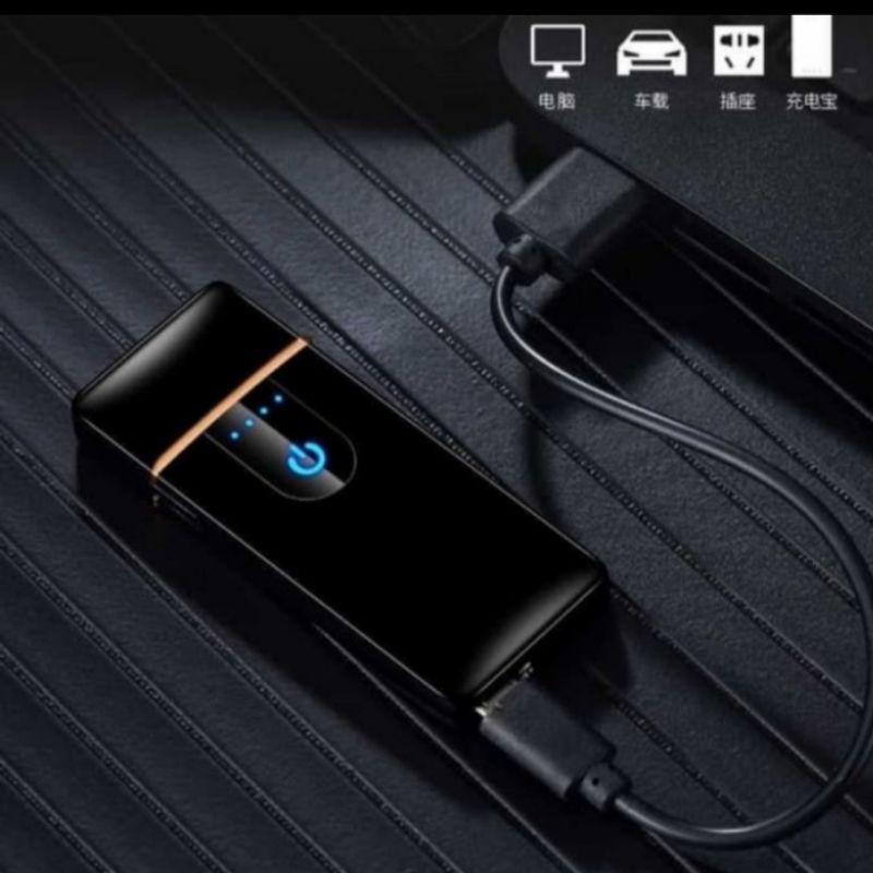 Korek Api Elektrik Fingerprint Touch Sensor USB Rechargeable Premium